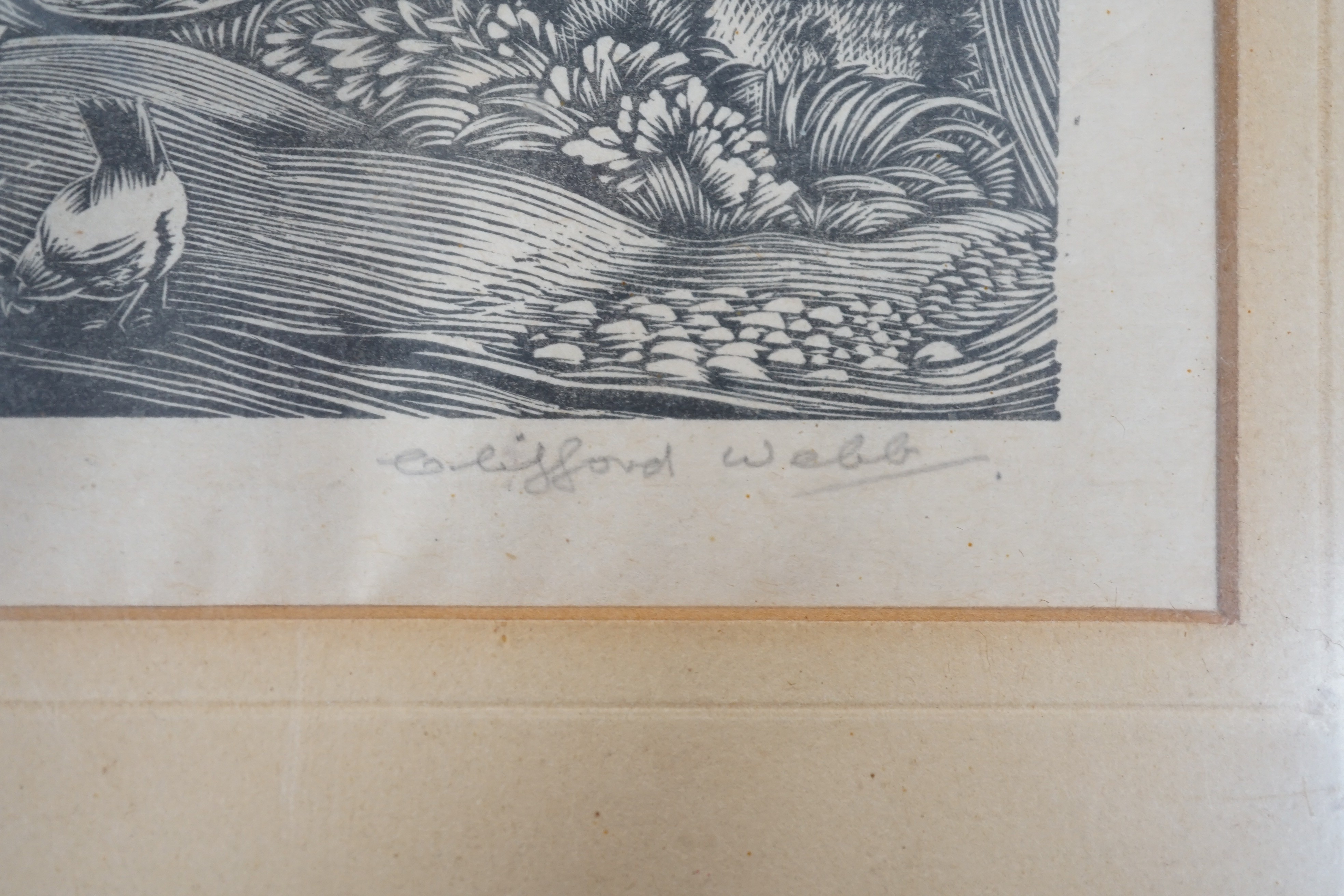 Clifford Webb RBA, RE (1895-1972) and Tom Chadwick (1914-1942), two wood engravings, 'Blacksmiths', 5/50 and 'When Fish Flew and Forests Walked', both signed in pencil, 18 x 21cm and 26.5 x 21cm